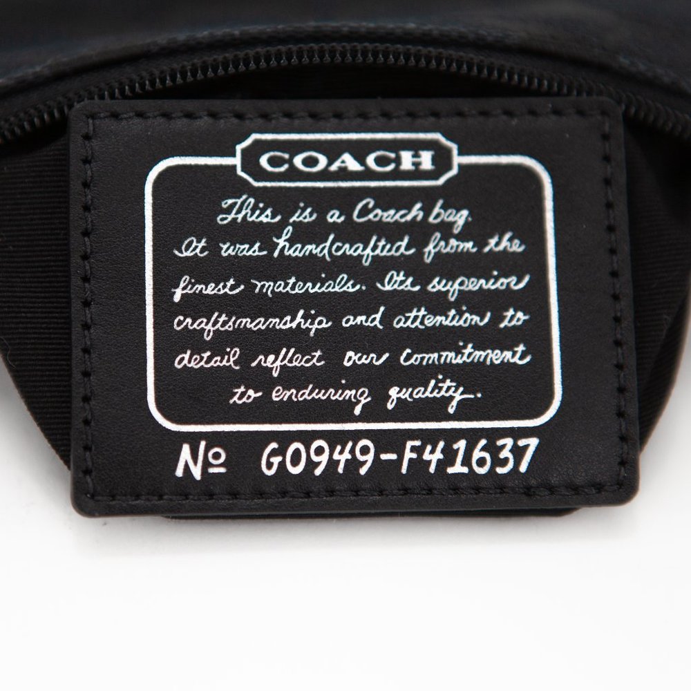 COACH Black Canvas Wristlet with Metallic Sparkly Stripe - Picture 4 of 11